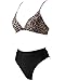SUUKSESS Women Sexy High Waisted Two Piece Bikini Sets Triangle High Cut Swimsuit Push Up Bathing Suit (Leopard Black, M)
