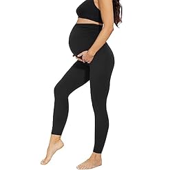 Damen Umstandsleggings High Waist Schwangerschaftsleggings Blickdicht Umstandshose Freizeithose Stretch Umstandsmode für Schwangere Lang