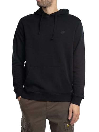 Image of Lyle & Scott Mid Layers Tonal Eagle Pullover Hoodie Z865 Jet Black, S