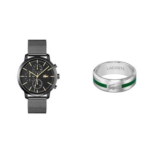 Montre Lacoste homme quartz noir bague acier multifunction