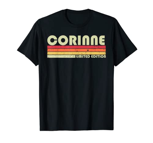 Corinne - nome de presente personalizado retro vintage dos anos 80 t-shirt, Preto