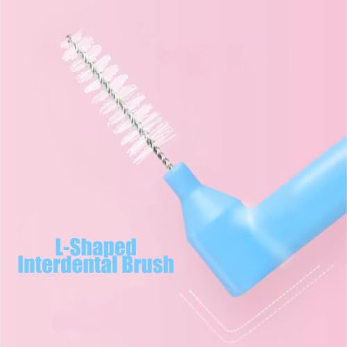 Image of 50PCS Interdental Brushes,Angled Dental Floss Brush | L-Shaped Braces Toothbrush,Short Handle,5 Different Sizes Interdental Toothpick