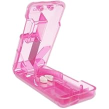 EZY DOSE Pill Cutter and Splitter with Dispenser, Safely Cuts Large, Small and Tiny Pills, Vitamins, Tablets in Half, Accurate and Easy Cutting, Stainless Steel Blade, Travel Sized, Pink, BPA Free