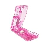 EZY DOSE Pill Cutter and Splitter with Dispenser, Safely Cuts Large, Small and Tiny Pills, Vitamins, Tablets in Half, Accurate and Easy Cutting, Stainless Steel Blade, Travel Sized, Pink, BPA Free
