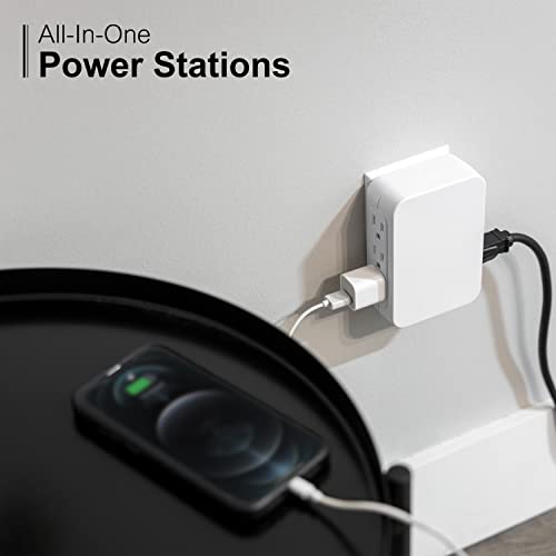 image for GE Pro 6-Outlet Extender, Surge Protector, Side Access, Wall Tap Adapt