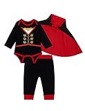 bakjuno Newborn Baby Boys Gothic Vampire Dracula Vampire Halloween Party Dress Up (Red+Black, 3-6 Months)