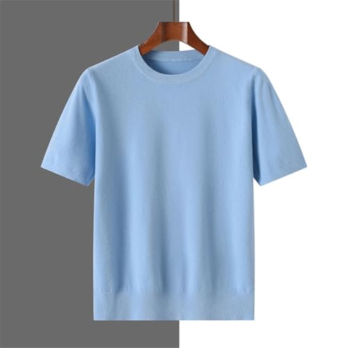 Men's Pullover Sweaters O-Neck Short Sleeve Solid Color Plus Size Casual Slim Fit Sweater3