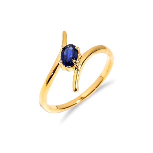 Bague blauer saphir ovale en argent 925 pour homme et femme
