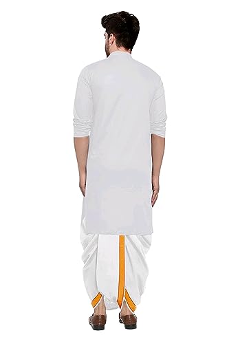 Image of Trustous Kurta Dhoti set for Mens (mahraj dhoti with kurta plain and classis look)