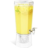 Lifewit 1.6 Gallon Drink Dispenser for Parties, 6L Plastic Beverage Container with Stand for Juice/Tea/Soda & Lemonade, Clear Water Pitcher with Spigot for Mimosa Bar Hosting 39 x 16 cm/15x6"