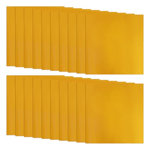 20*Feuilles D'artisanat En Papier D'aluminium Doré, 5.9x5.9pouces Feuilles De Papier D'aluminium Artisanal De Gaufrage, Doré sur le Devant, Argenté au Dos, Réversible, pour Projets Créatifs De Gravure