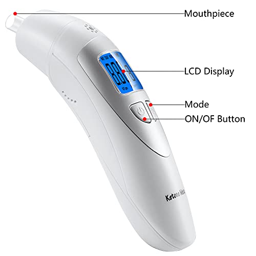 Image of Breath Ketone Meter, Ketosis Breath Monitor, Acetone Tester for Keto Diet, Portable Ketone Analyzer, Ketone Level Tracker, Ketogenic Breath Testing Device, Fitness Ketosis Checker | Ketosis Tracking, Portable Breath Tester, Accurately Monitor Ketones, Breath-Based Testing