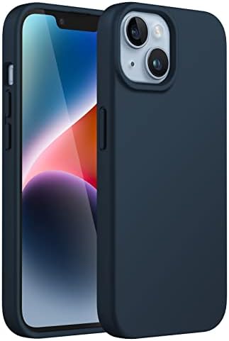 JETech Silicone Case for iPhone 14 6.1-Inch, Silky-Soft Touch Full-Body Protective Phone Case, Shockproof Cover with Microfiber Lining (Black)