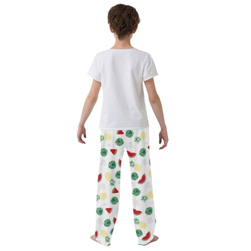 ZZKKO Watermelon Pineapple Tropical Fruits Boys Pants for Kids Jogger Pants with Pockets S-XL3