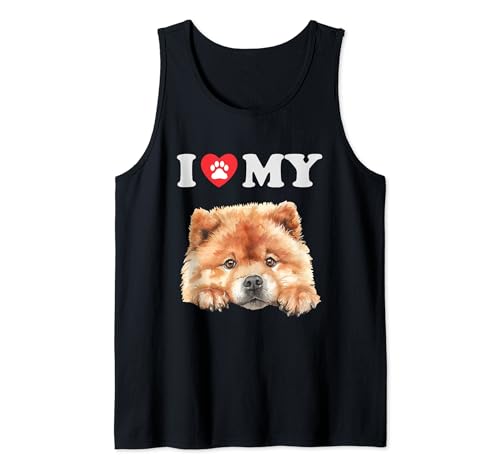 Chow Chow I Heart My Dog, divertido amante de los perros Camiseta sin Mangas