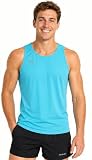 TLRUN Men's Running Tank Top Ultra Lightweight Marathon Singlet Shirts Dry Fit Workout Sleeveless T-Shirts(Medium Light Blue)