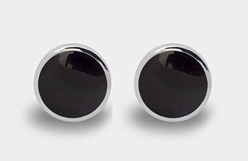 Image of BLACKSMITH Silver Round Cufflink for Men