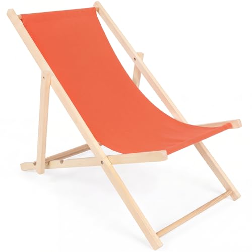 specwood Transat Jardin Extérieur Pliable en Bois Hêtre – Chaise Longue Réglable 3 Positions, Bain de Soleil Bois Jusqu’à 120 kg, Chilienne Jardin...