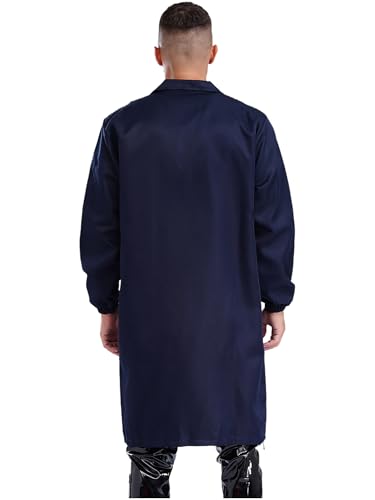 Image of CHICTRY Unisex Resistant Work Coat Lapel V Neck Long Sleeve Front Button Dustproof Jacket Lab Coat