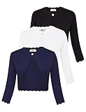 Women's 3/4 Sleeve Cropped Short Irregular Lightweight Knit Cardigan with 1 Button Black+White+Navy
