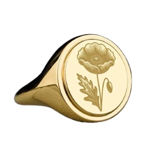 Bague coquelicot anti-allergique en argent massif pour les peaux sensibles
