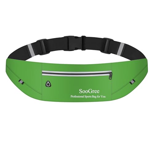 Riñonera running impermeable con cremallera y banda reflectante ajustable para ciclismo