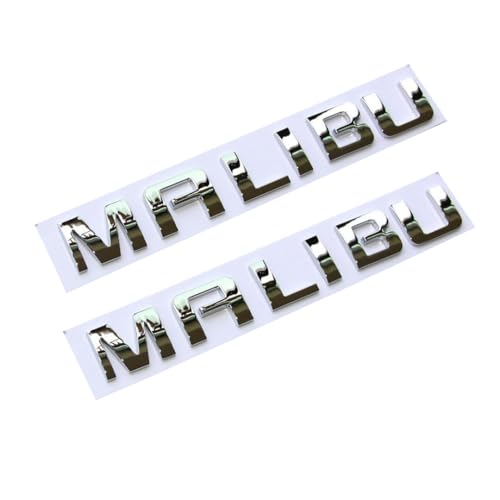Image of 2Pack for Malibu Nameplate Letter Emblem Badge Glossy Compatible with Malibu /Chrome