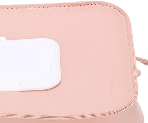 LUCKDANO Diaper Bag Purse Diaper Bag Purse Stylish PU Leather Wet Wipes Dispenser Pouch for Infants and Toddlers - Convenient Stroller Accessory for Travel & Outdoor - Pink (Pink) — view 7