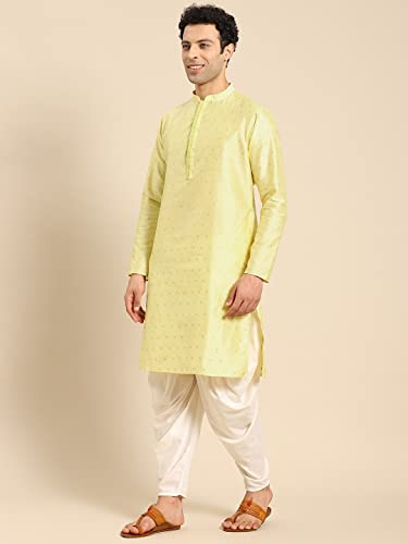 Image of Men's Navy Blue Cotton Festive Wear Regular Fit Woven Design Kurta | Indian Wedding Wear Kurta | Festive Ethnic Kurta