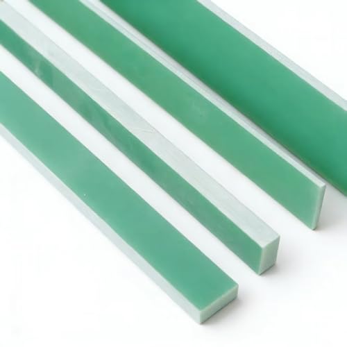 WOFDALY FR4 G10 Fiberglass Rods 2 Rods Aqua Epoxy Resin Bars High Hardness Long Rectangular Blocks for CNC Machining Industrial Applications,1000mm*10mm*6mm