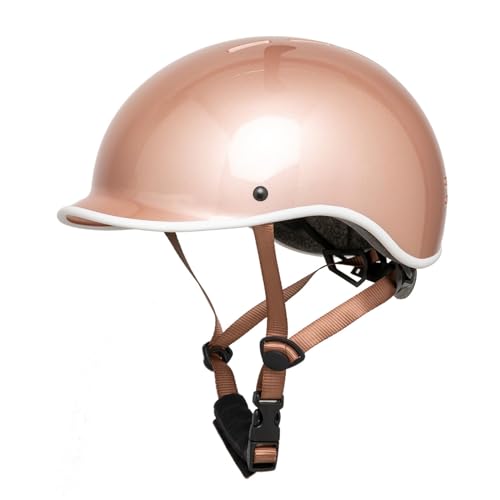 Casques vélo pour adultes, casques rétro adaptables, casques légers pour vélo, skateboard, vélo de route, patins à roulettes pour hommes et femmes Bright Rose Gold