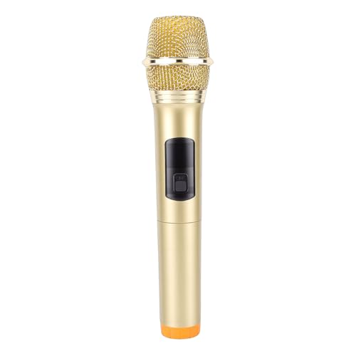 Goshyda Microfono Wireless 2.4G con Ricevitore USB, Microfono Dinamico Portatile, per Spettacoli Sul Palco di Canto Karaoke, Distanza di Ricezione 20M