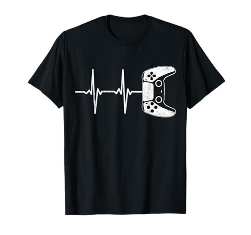 Gamer Heartbeat Camiseta Funny Video Games Gift for Boys Men