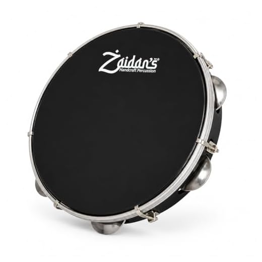 Pandeiro Profissional Abs Preto 10 Polegadas Pele Preta Marca Zaidan's Samba Pagode Percussão Instrumentos Musical