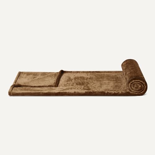 Amazon Basics Fleecedecke, 127 x 152 cm, Braun
