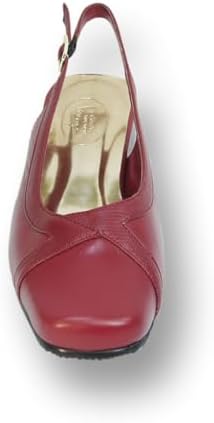 Peerage Tessa (LP8141) Women Wide Width Leather Slingback Dress Pumps for Any Occasion RED 6 | Image 1