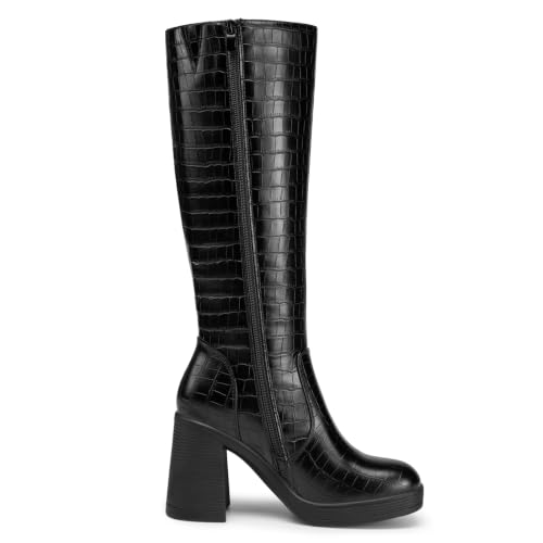 Athlefit Knee High Boots Women Platform Tall Fall Black Boots Size 7.5 — view 4