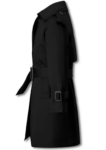 Betusline Boys Waterproof Trench Coat Double Breasted Classic Belted Outwear Jacket Dress Coats2