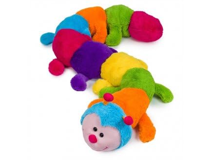 cavernedesjouets Peluche Mille Pattes XXL 1m90 Multicolore - Peluche Chenille geante 1000 Pattes 190cm - Douce et Moelleuse - Set Doudou Enfant + Carte