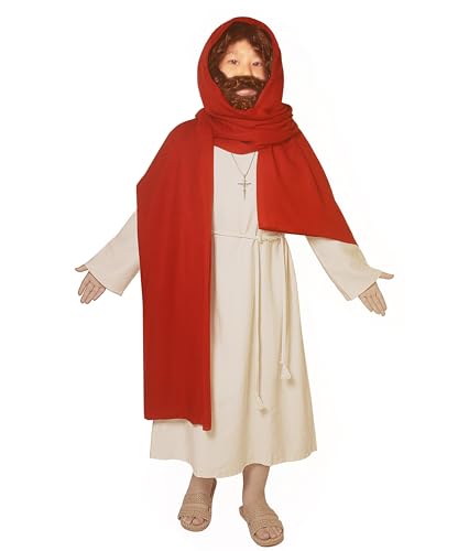 Disfraz niño Jesús con túnica beige 6 piezas 4-12 años miniatura 2