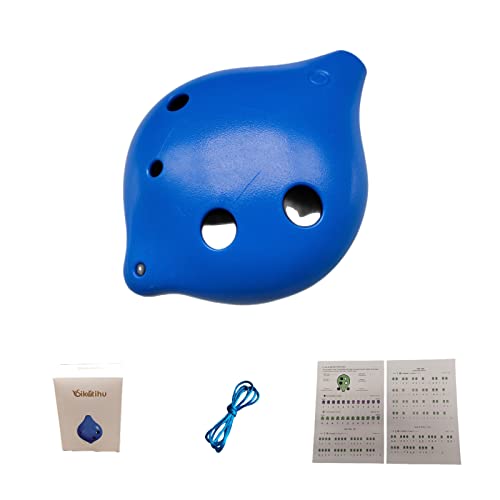 SIKATIHU 6 Hole Ocarina C Key Plastic Ocarina Music Instrument for beginner Best Gift (Blue)