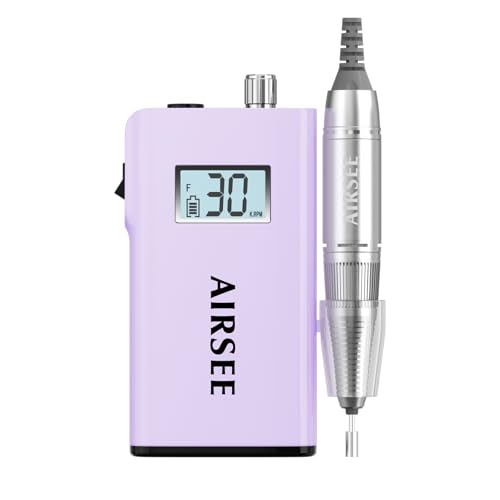AIRSEE Rechargeable 30000RPM Electric Nail Drill Professional Portable E File