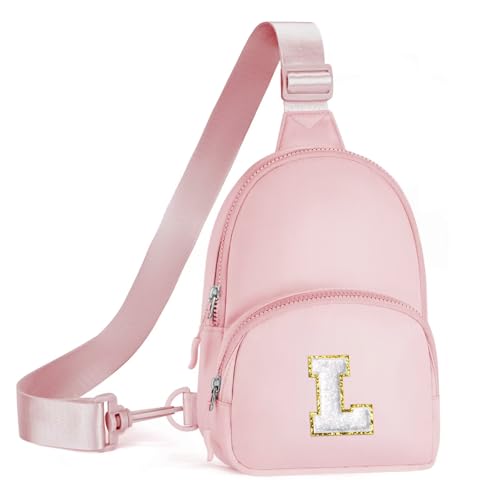 YOOLIFE Gifts for 4 5 6 7 8 9 10 11 12 13 14 15 Year Old Girl - Birthday Gifts for 16th 18th Girl Daughter Sister Niece Initial Sling Bag Crossbody Bags Fanny Pack Purse for Kids Girls Pink L