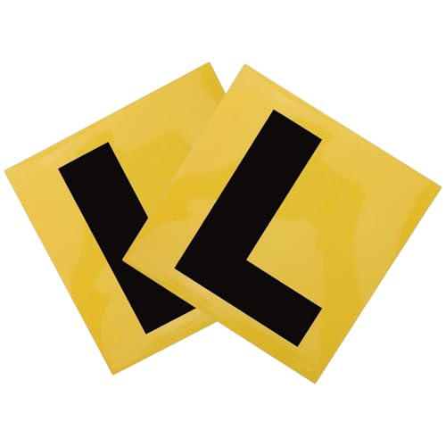 SHINEOFI Pegatinas Magnéticas para Coche 2piezas en Forma de L para Conductores Principiantes, Material PVC y Imán de Goma, Fáciles de Instalar y Versátiles