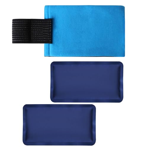 Paquetes de hielo reutilizables (con dos paquetes de hielo de gel reemplazables), paquetes de gel frío y caliente ajustables, contorno a las partes del cuerpo para recuperación de lesiones de espalda,
