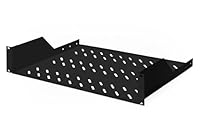 DIGITUS Fachboden zum Festeinbau – 19-Zoll – 2HE – Befestigung Vorne – Traglast 25 kg – Für Netzwerk- und Serverschränke – Ab 450 mm Schranktiefe – Schwarz