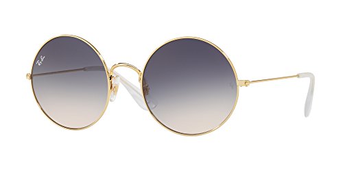 Ray-Ban Rb3592 Ja-jo okrągłe okulary przeciwsłoneczne, Złoty/jasnobrązowy gradient niebieski, 55 mm