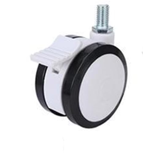 Roulette tige filetée M12 PVC 3 pouces double-row avec frein