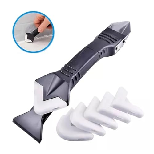 Espátula Removedora e Aplicadora de Silicone Rejunte Calafetagem 3 em 1 Raspagem Acabamento Pisos Ro