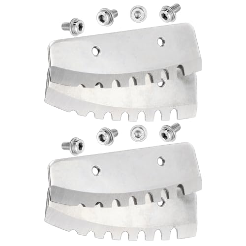 Syhood 4 Pieces 8'' Ice Auger Blades with 8 Screws Compatible with Strike Master Mora Stainless Steel Replacement Drill Blades Smooth and Precise Cutting for Ice Fishing Winter Outdoor